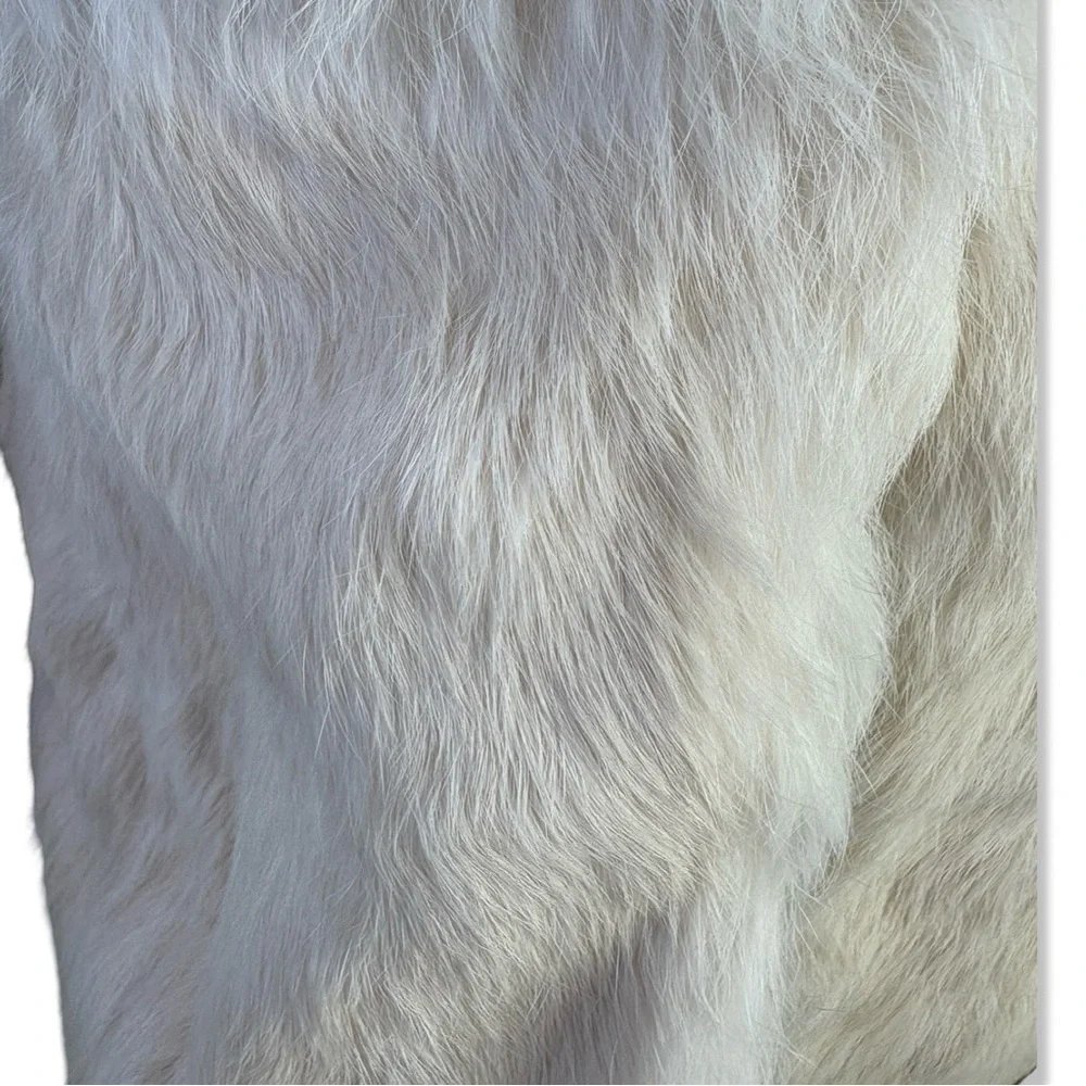 Nanette Lepore Elysian Cream Rabbit Fur Jacket Small